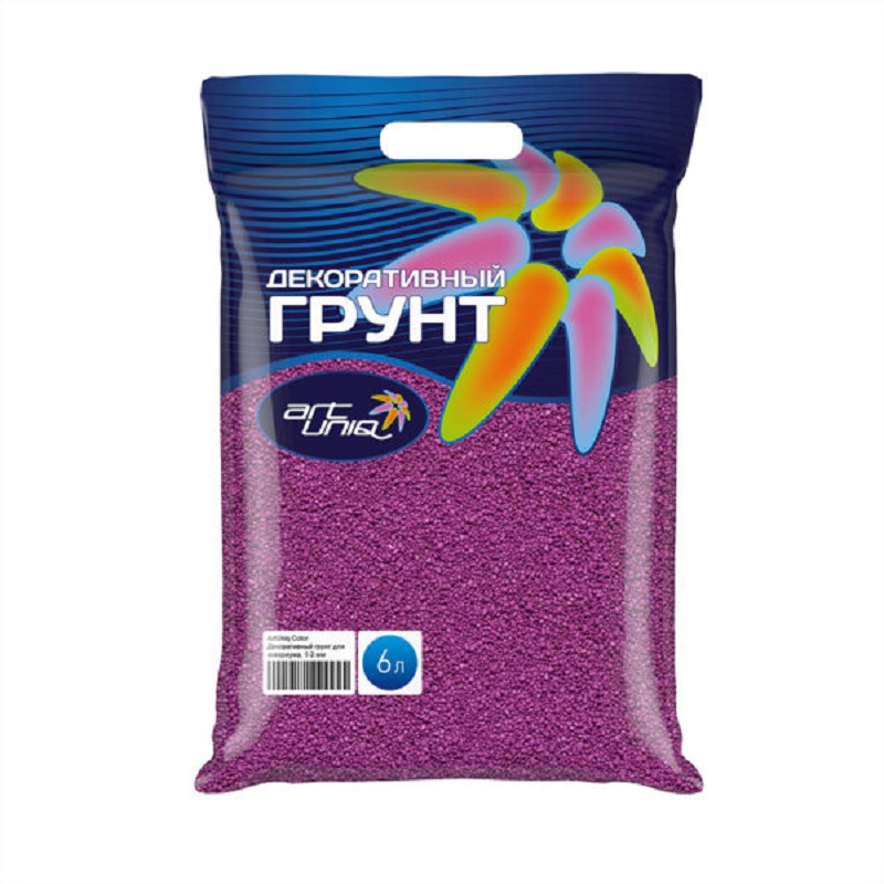 Грунт декоративный ArtUniq для аквариума "Фиолетовый" 1-2 мм, 9 кг
