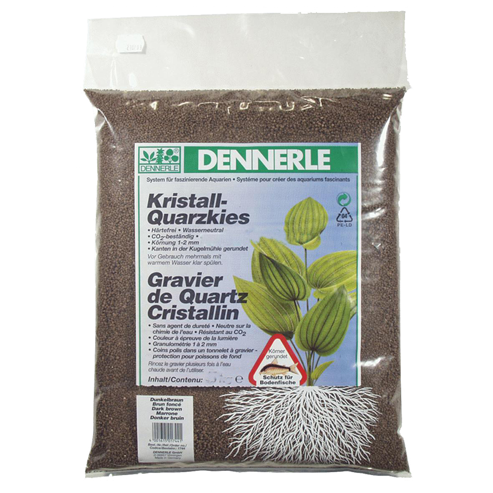 Грунт Dennerle Kristall-Quarz темно-коричневый 1-2 мм 5 кг