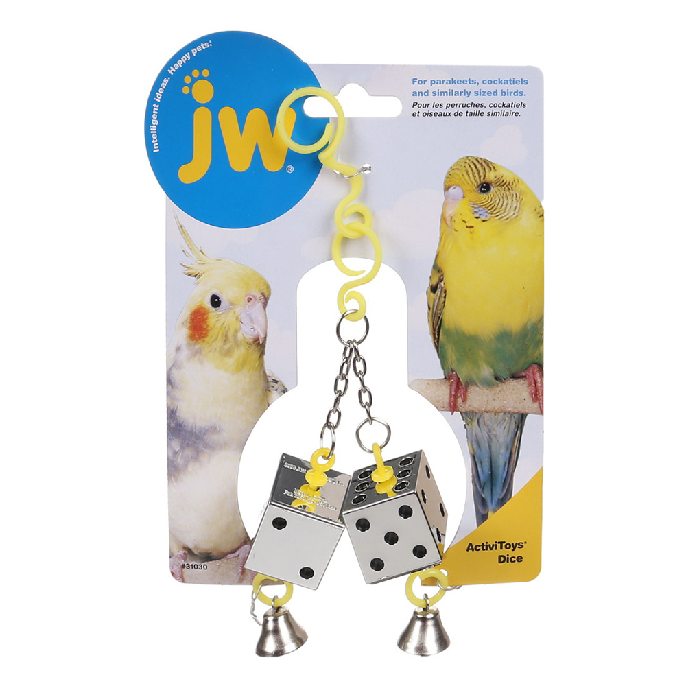Игрушка д/птиц JW Кубики зеркальные с колокольчиками, пластик, Dice Toy for birds