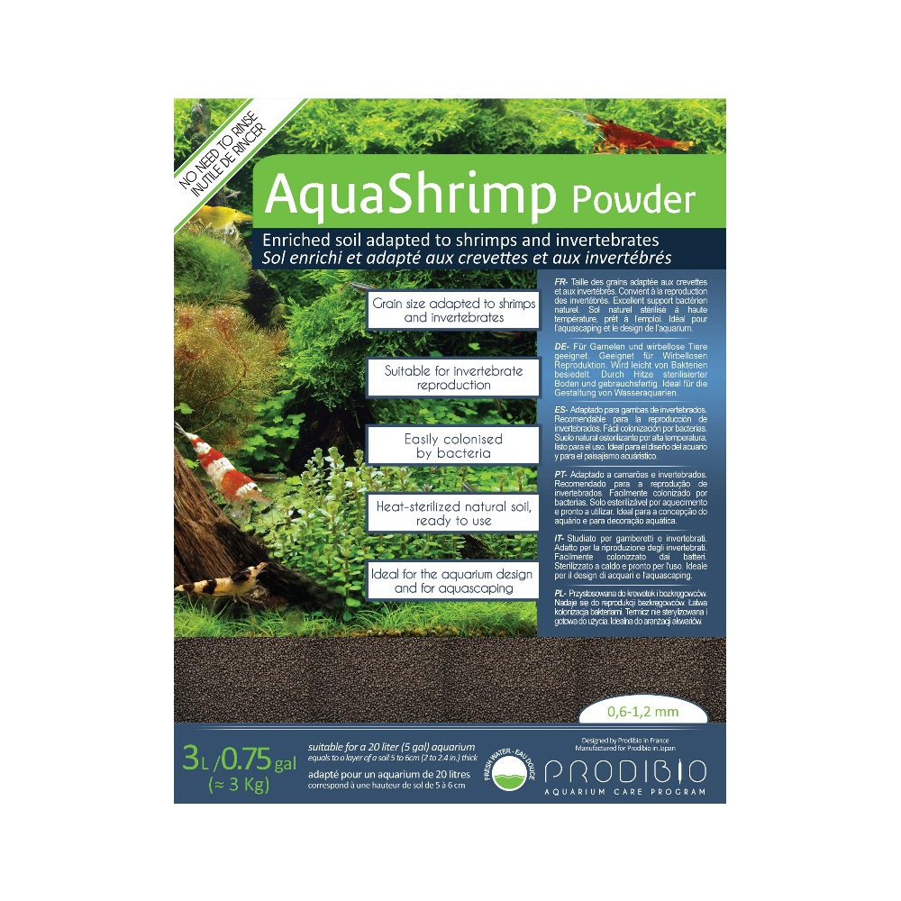 Грунт Prodibio AquaShrimp Powder 0.6-1.2 мм 3 л