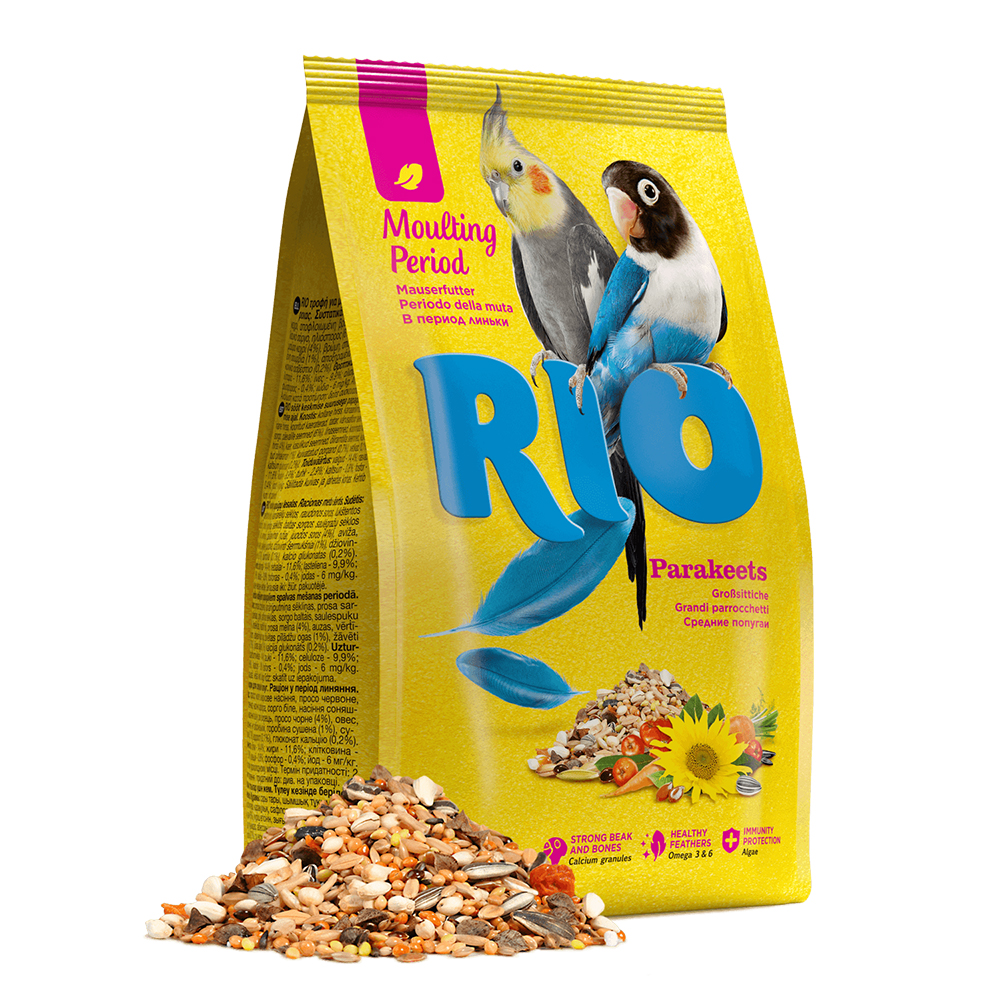 Корм RIO для средних попугаев в период линьки 0,5 кг