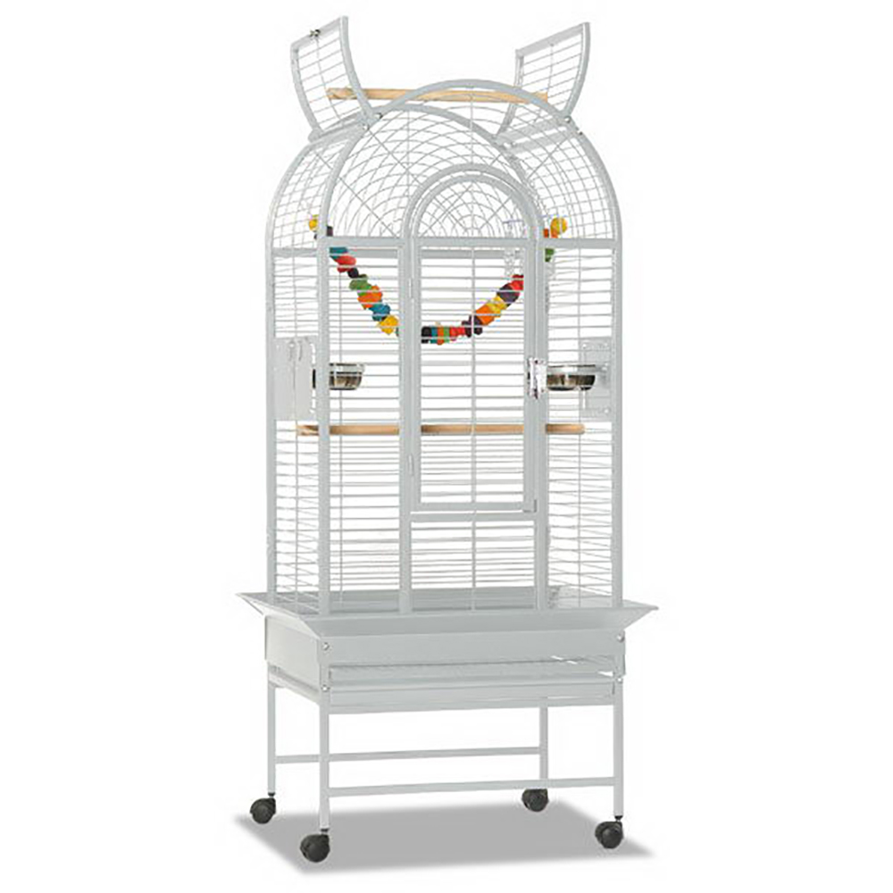 Клетка для малыx и средниx птиц SkyRus Birdcage Haiti Platinum, светло-серый, 86x76x161см