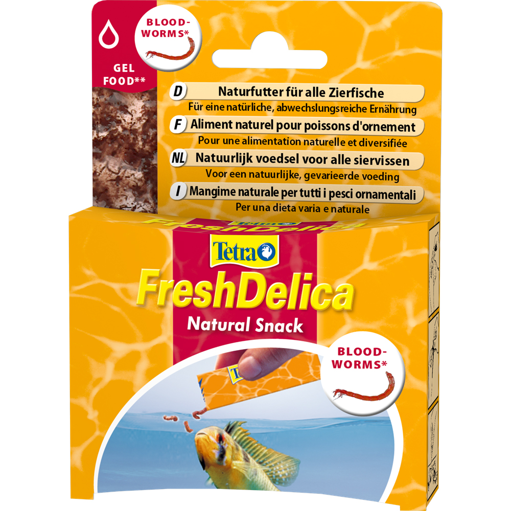 Корм для рыб Tetra FreshDelica Bloodworms 48г желе красный червь