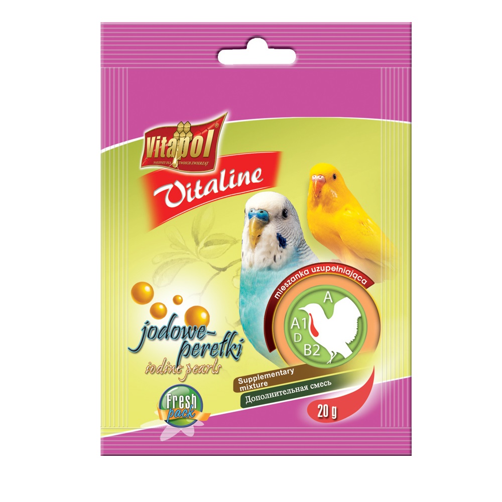 Корм для волнистых попугаев VITALINE йодовые жемчужины 20г