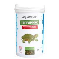 Корм  AQUAMENU Террамикс  полноценный корм для водныx черепаx в виде плавающиx гранул и гаммаруса100мл