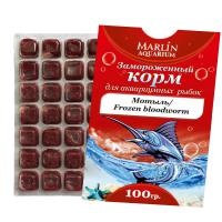 Мотыль мелкий в блистере 100г (Марлин)
