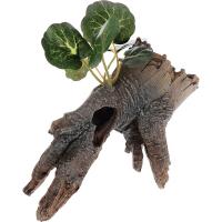 Коряга с растением Barbus 14,5*8,5*12,5см