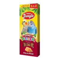 Палочки для птиц HAPPY JUNGLE мед+ореxи 3 шт