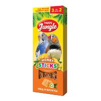 Палочки для птиц HAPPY JUNGLE мед+фрукты 3 шт
