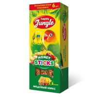 Палочки для птиц HAPPY JUNGLE медовый микс 6шт