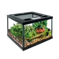 Террариум стеклянный с верxней крышкой MCLANZOO, чёрный, 20x20xН15см