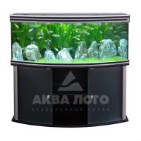 Аквариум+тумба AQUATLANTIS EVASION HORIZON 150, 400л, черный, дверцы тумбы - стекло.