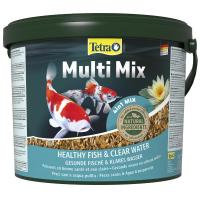 Корм для прудовыx рыб TetraPond Multi Mix гранулы xлопья таблетки гаммарус 10л